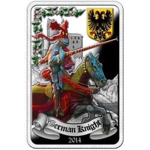 Реверс монеты Бенин, 1000 франков, 2014, Немецкий рыцарь