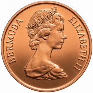 Аверс монеты Бермуды, 1 цент, 1970-1985