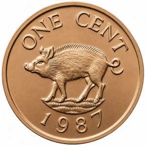 Реверс монеты Бермуды, 1 цент, 1986-1990