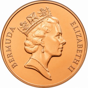Аверс монеты Бермуды, 1 цент, 1991-1998