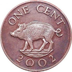 Реверс монеты Бермуды, 1 цент, 1999-2008