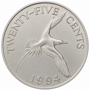 Реверс монеты Бермуды, 25 центов, 1986-1998