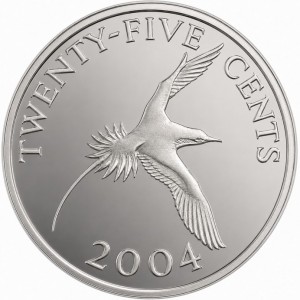Реверс монеты Бермуды, 25 центов, 1999-2020