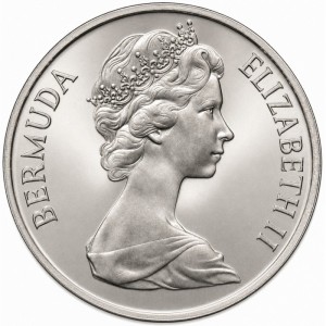 Аверс монеты Бермуды, 50 центов, 1970-1985