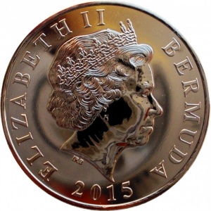 Аверс монеты Бермуды, 25 центов, 2015, Бермудский длиннохвост