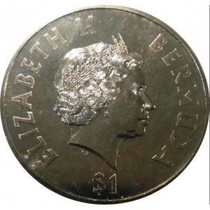 Аверс монеты Бермуды, 1 доллар, 2001, Танцоры Гомби