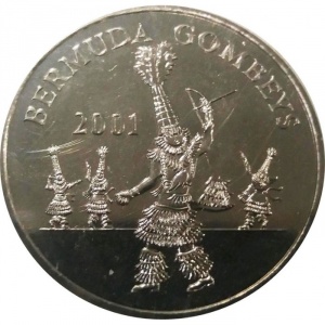 Реверс монеты Бермуды, 1 доллар, 2001, Танцоры Гомби
