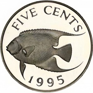 Реверс монеты Бермуды, 5 центов, 1995