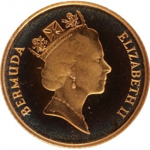 Аверс монеты Бермуды, 25 центов, 1995