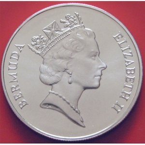 Аверс монеты Бермуды, 1 доллар, 1988, Железная дорога
