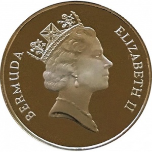 Аверс монеты Бермуды, 1 доллар, 1988-1995