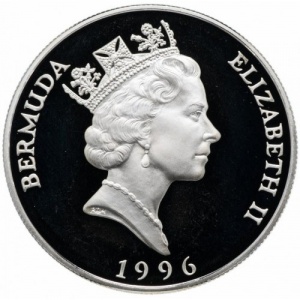 Аверс монеты Бермуды, 1 доллар, 1996, Королева Елизавета Королева-Мать - Коронация Георга VI