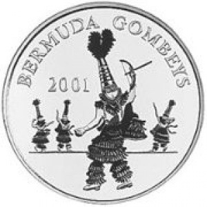 Реверс монеты Бермуды, 1 доллар, 2001, Танцоры Гомби