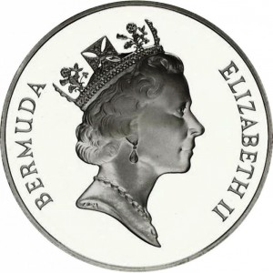 Аверс монеты Бермуды, 2 доллара, 1993, Горбатый кит