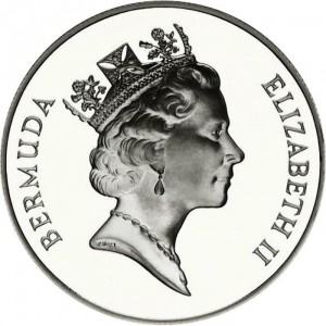 Аверс монеты Бермуды, 2 доллара, 1994, Морская ракушка
