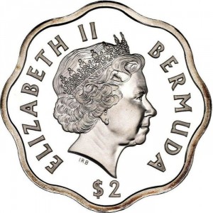 Аверс монеты Бермуды, 2 доллара, 2000, Миллениум