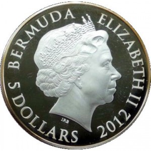 Аверс монеты Бермуды, 5 долларов, 2012, Невоспетые вещи