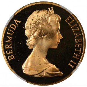Аверс монеты Бермуды, 20 долларов, 1970, Птица