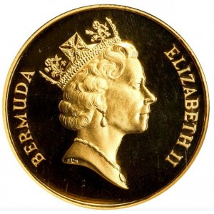 Аверс монеты Бермуды, 50 долларов, 1989, Бермудские "Hogge Money"