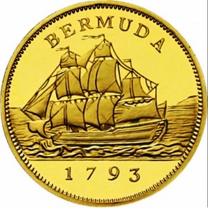 Реверс монеты Бермуды, 200 долларов, 1993, 200 лет Бермудским монетам