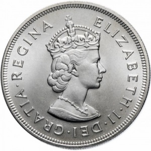 Аверс монеты Бермуды, 1 крона, 1959, 350 лет основанию первого поселения