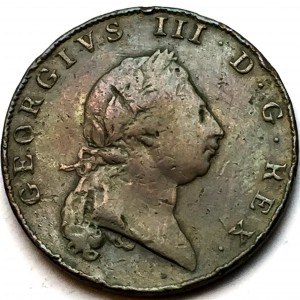 Аверс монеты Бермуды, 1 пенни, 1793