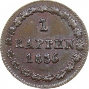 Реверс монеты Берн, 1 раппен, 1818-1836