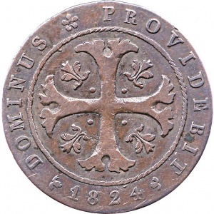 Реверс монеты Берн, ½ батцена, 1818-1824