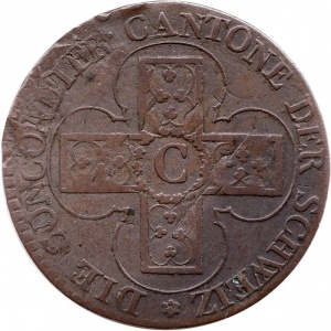 Реверс монеты Берн, 5 раппенов, 1826