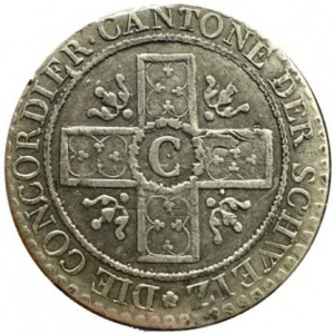 Реверс монеты Берн, 5 раппенов, 1826