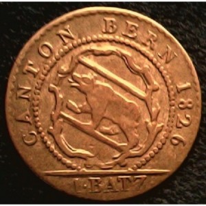 Аверс монеты Берн, 1 батцен, 1826
