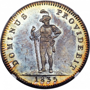 Реверс монеты Берн, 2 франка, 1835
