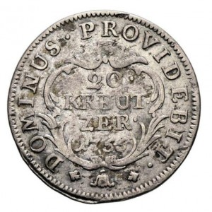 Реверс монеты Берн, 20 крейцеров, 1755-1756