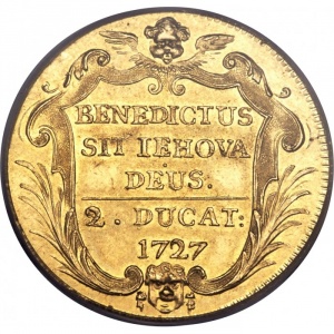 Реверс монеты Берн, 2 дуката, 1727