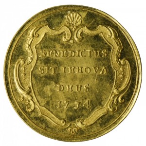 Реверс монеты Берн, 3 дуката, 1734, Коронованный герб на аверсе