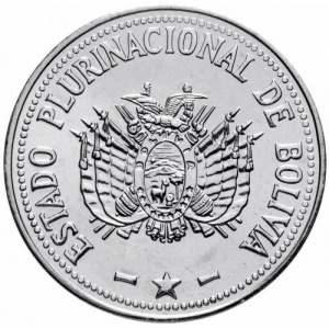 Аверс монеты Боливия, 50 сентаво, 2010-2025