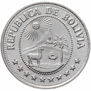 Аверс монеты Боливия, 50 сентаво, 1965-1980