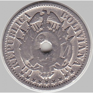 Аверс монеты Боливия, 5 сентаво, 1883
