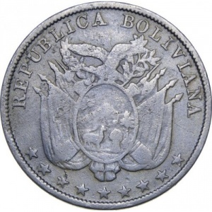 Аверс монеты Боливия, 5 сентаво, 1892