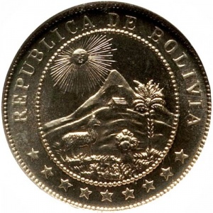 Аверс монеты Боливия, 5 сентаво, 1935