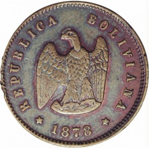 Аверс монеты Боливия, 1 сентаво, 1878