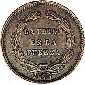 Реверс монеты Боливия, 1 сентаво, 1878