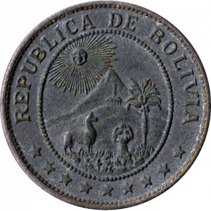 Аверс монеты Боливия, 20 сентаво, 1942