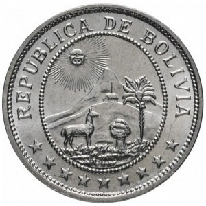 Аверс монеты Боливия, 50 сентаво, 1939