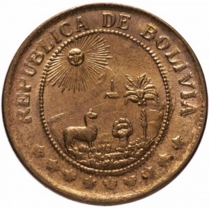 Аверс монеты Боливия, 50 сентаво, 1942