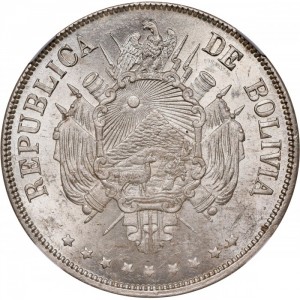 Аверс монеты Боливия, 1 боливиано, 1870-1872