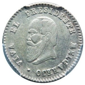 Аверс монеты Боливия, ⅛ мельгарехо, 1869
