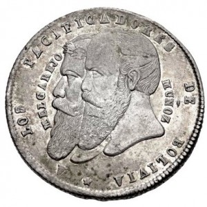 Аверс монеты Боливия, ¼ мельгарехо, 1865