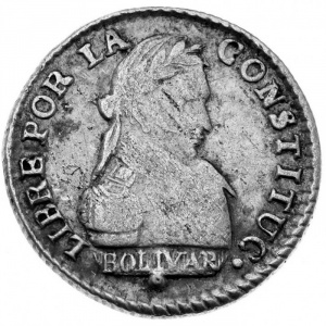 Аверс монеты Боливия, ½ соль, 1830