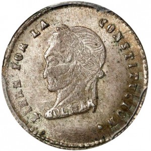 Аверс монеты Боливия, ½ соль, 1855-1856